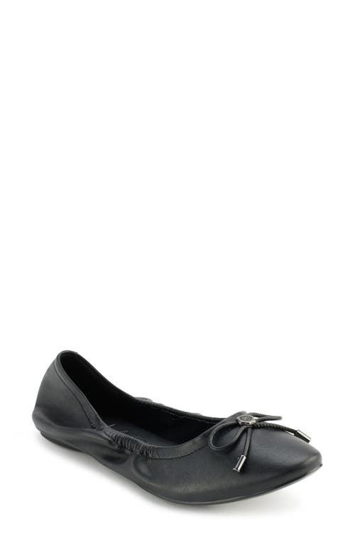 Shop Karl Lagerfeld Paris Velma Metallic Ballet Flat In Black/black