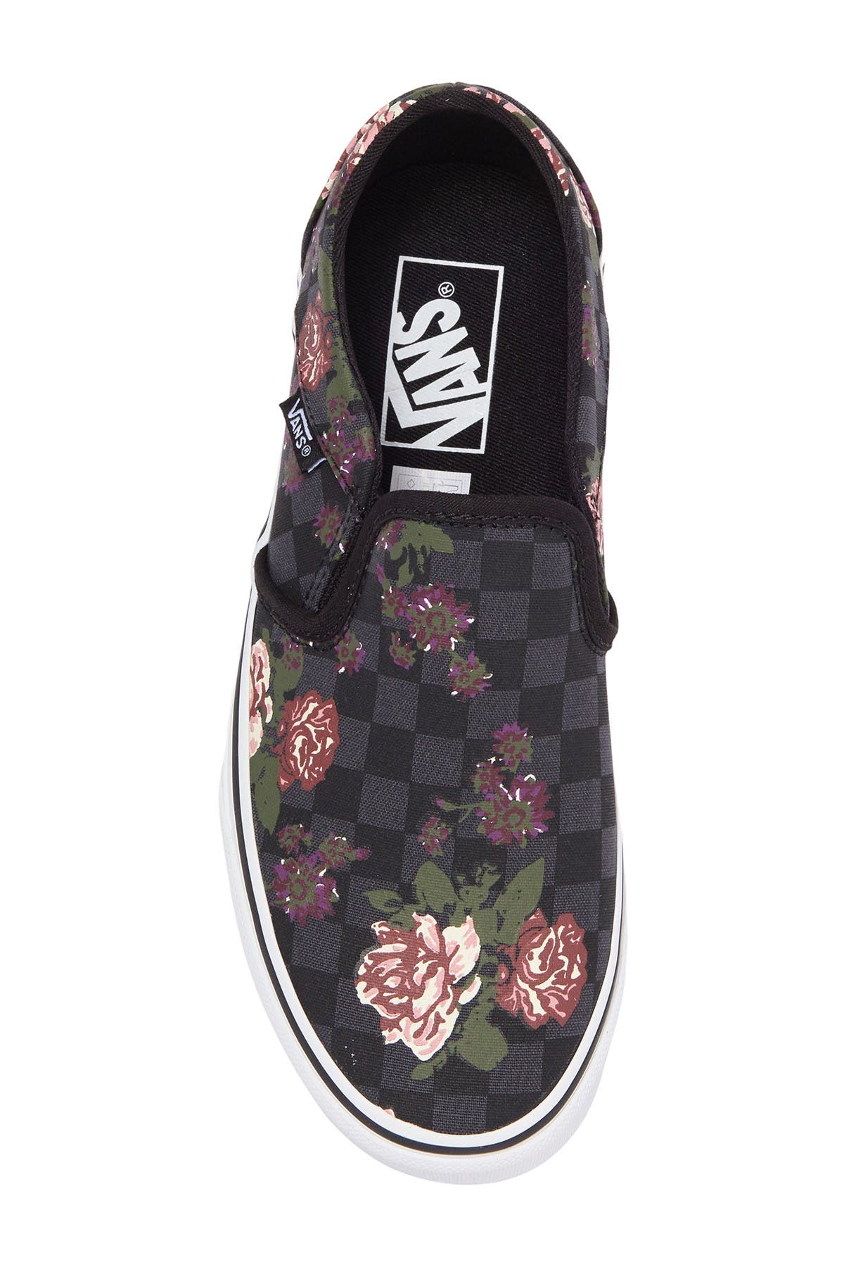 vans asher floral checkerboard
