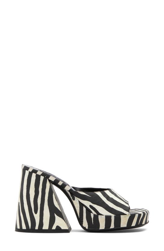 Shop Simon Miller Slice Heel Platform Sandal In Zebra Trip