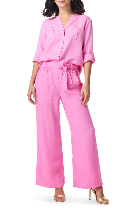 Shop Nic + Zoe Drapey Utility Wide Leg Pants In Pink Lotus