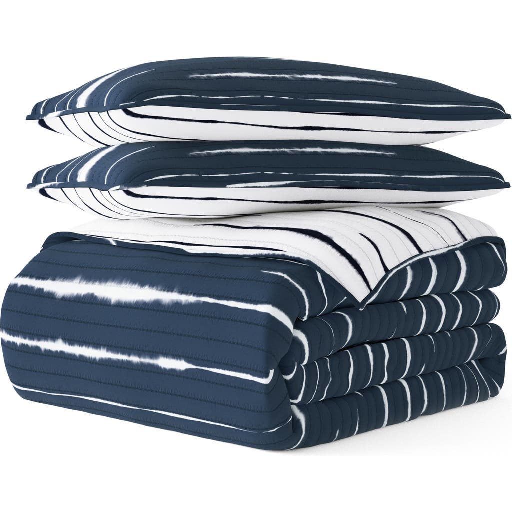 Homespun Horizon Reversible Comforter & Shams Set In Blue