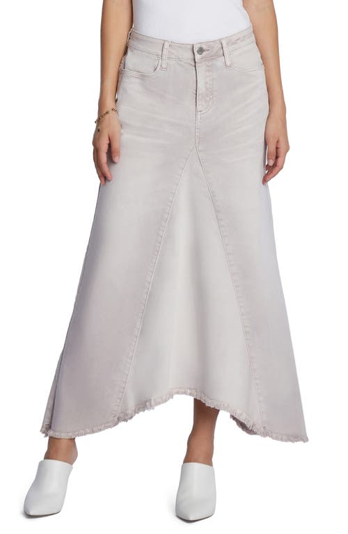 Wash Lab Denim Selma Pieced Asymmetric Denim Maxi Skirt in Almond