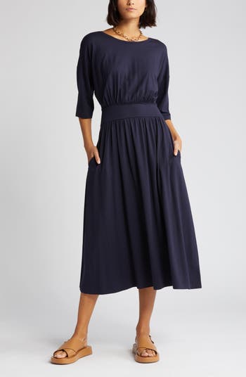 TAILORED WAIST MIDI DRESS