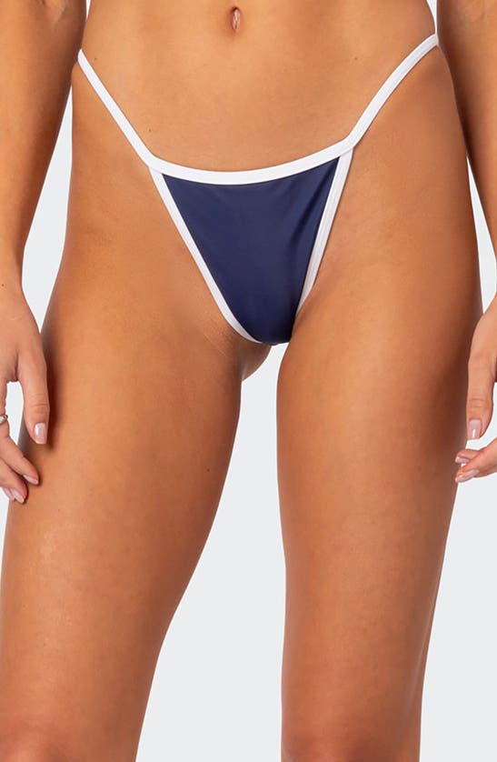 Shop Edikted International Girl Bikini Bottoms In Navy