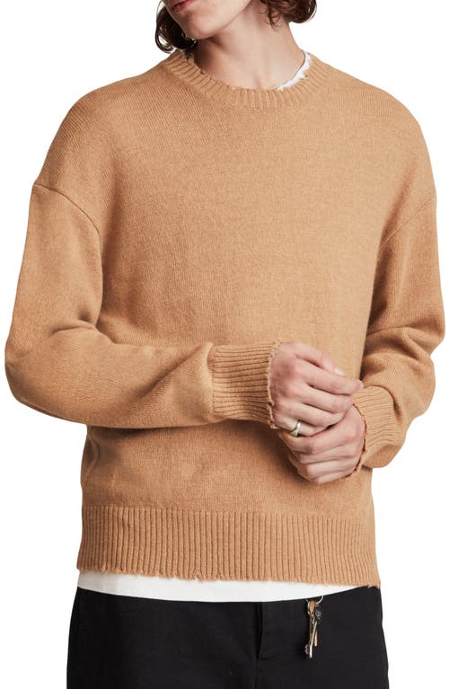 AllSaints Luxor Wool Crewneck in Camel Brown at Nordstrom, Size Small