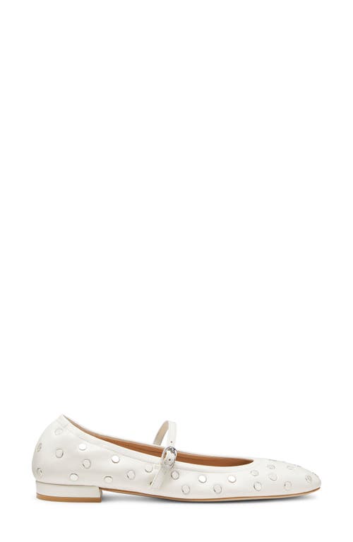 Shop Stuart Weitzman Claris Stud Ballet Flat In Cream