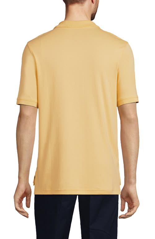 Lands' End School Uniform  Long Sleeve Interlock Polo Shirt In Maize