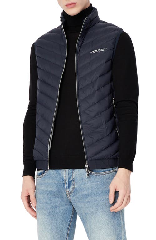 Armani Exchange Packable Down Puffer Vest Navy at Nordstrom,