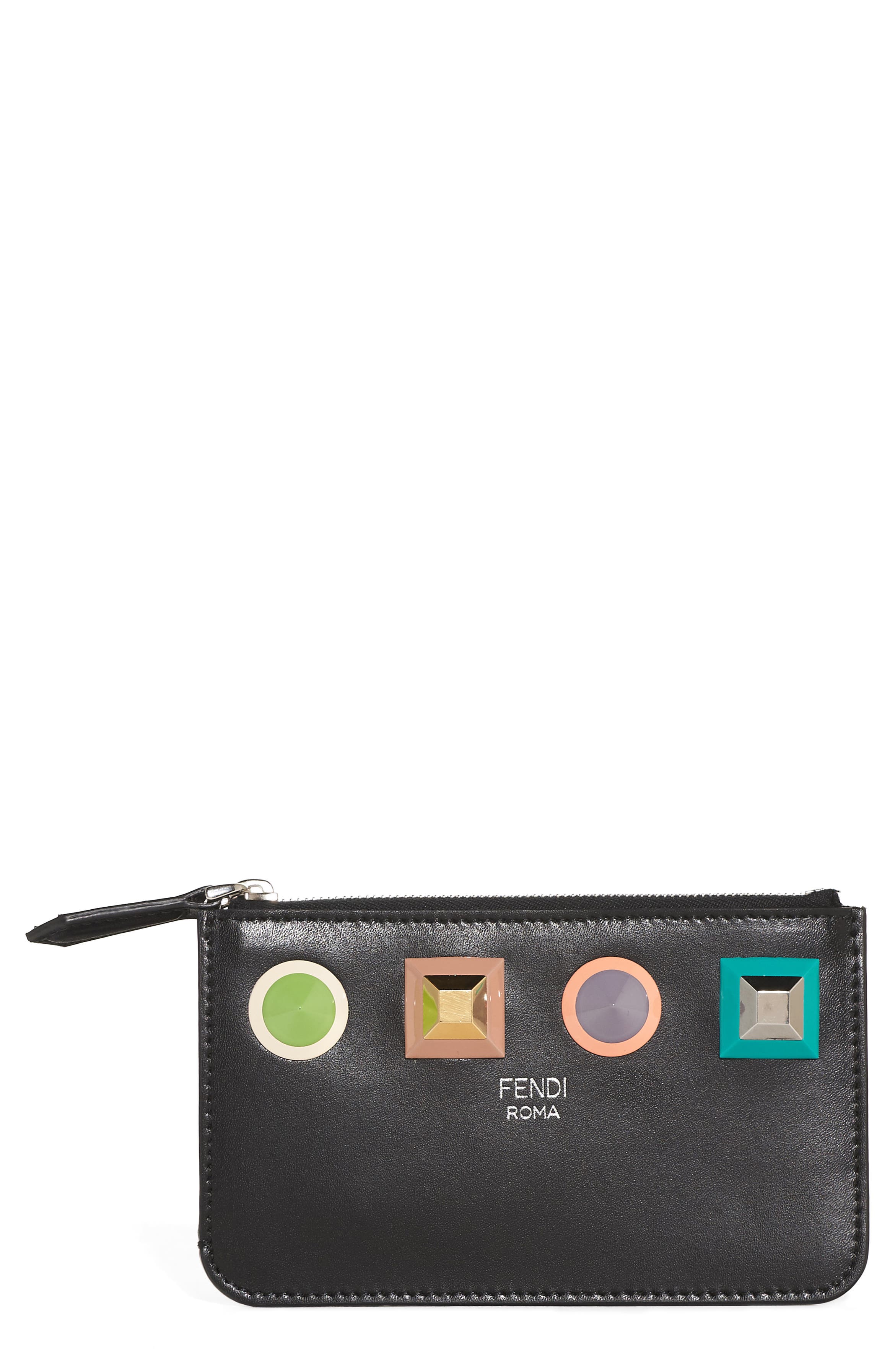 Fendi Large Studded Leather Key Pouch | Nordstrom