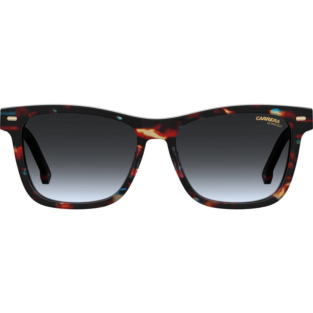 Carrera Eyewear 54mm Gradient Rectangular Sunglasses In Blue Havana/grey Shaded