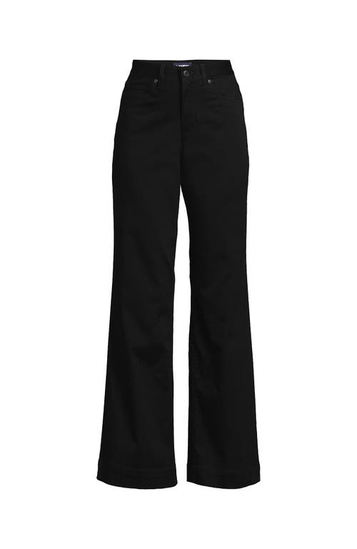 Lands' End High Rise 5 Pocket Wide Leg Chino Pants In Black