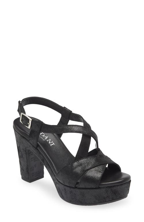 Cordani Tahlia Strappy Platform Sandal in Black Shimmer