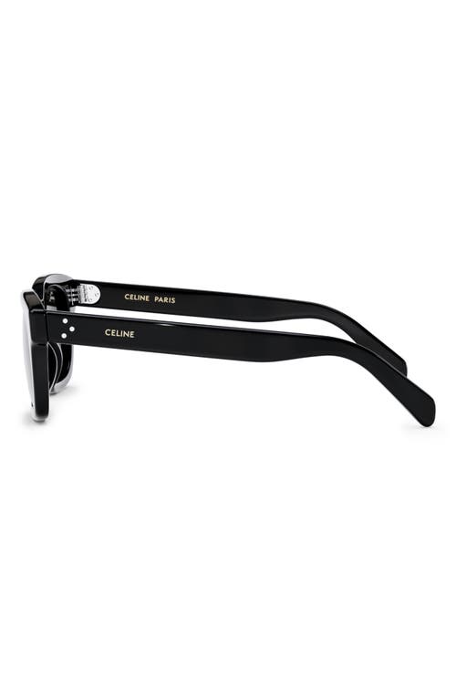 Celine Bold 3 Dots 50mm Square Sunglasses In Shiny Black/smoke