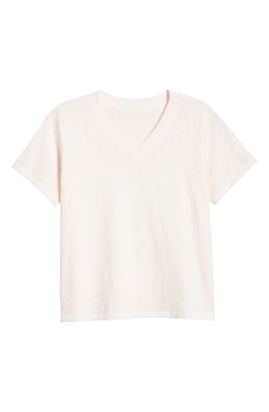 Shop Eileen Fisher V-neck Organic Cotton T-shirt In Crystal Pink