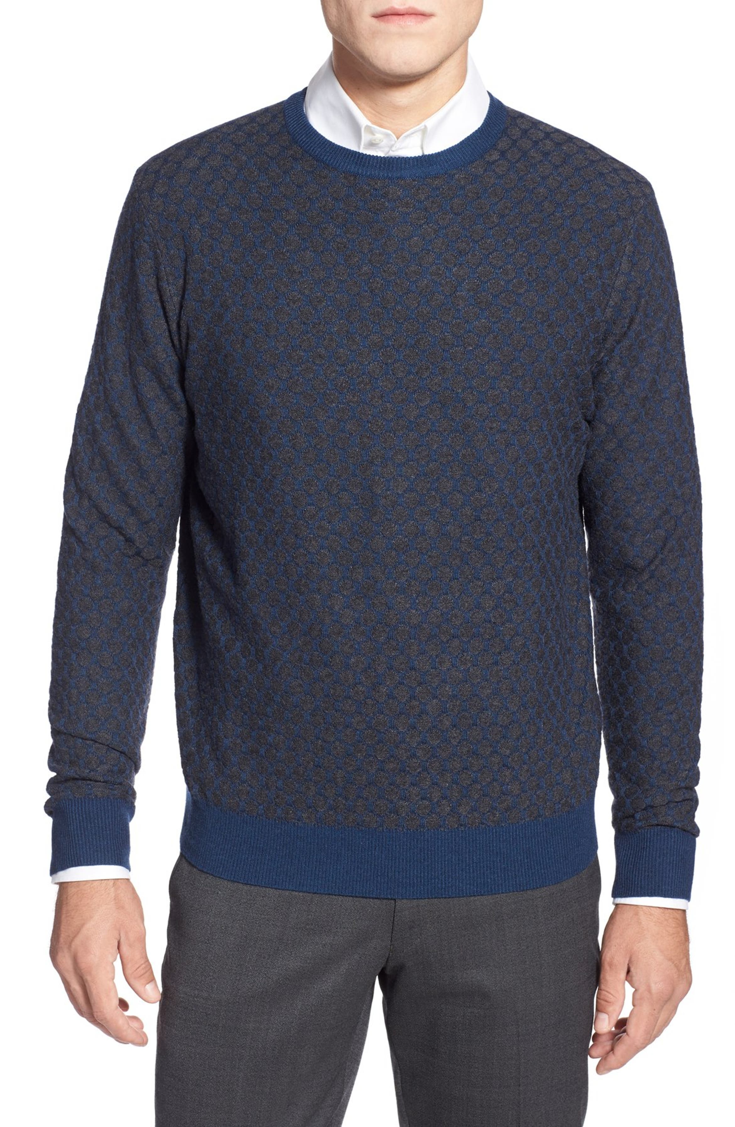 Toscano Circle Texture Crewneck Sweater | Nordstrom