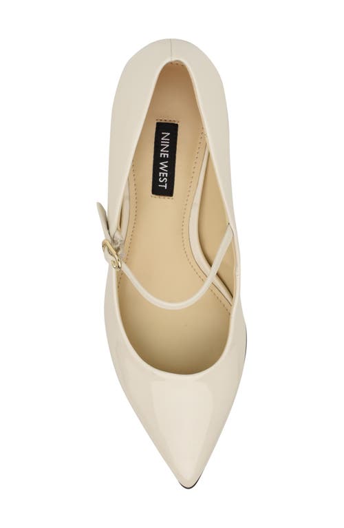 Shop Nine West Prix Mary Jane Pointed Toe Pump In Ivory