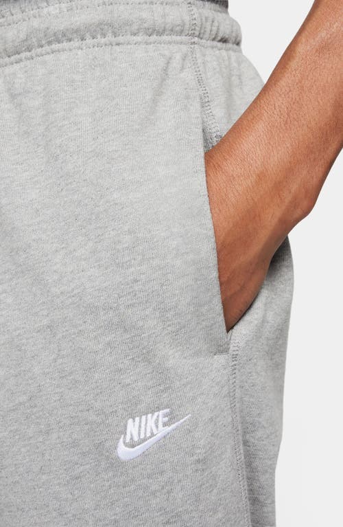 Shop Nike Club Knit Joggers In Dk Grey Heather/white