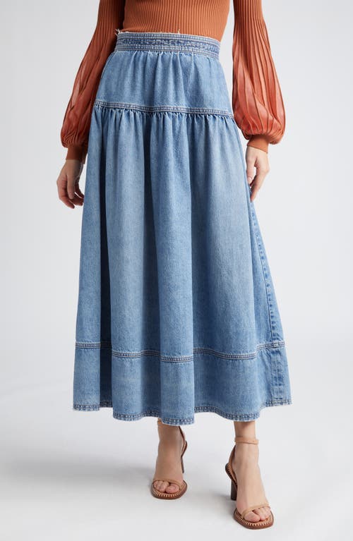 The Astrid Nonstretch Denim Skirt in Adriatic Wash