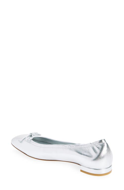 Shop Stuart Weitzman Bria Ballet Flat In Silver