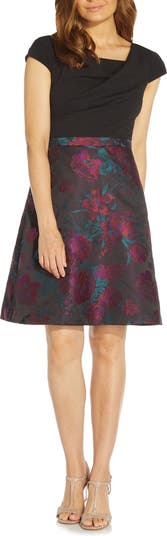 Adrianna Papell Jacquard Fit & Flare Minidress | Nordstrom