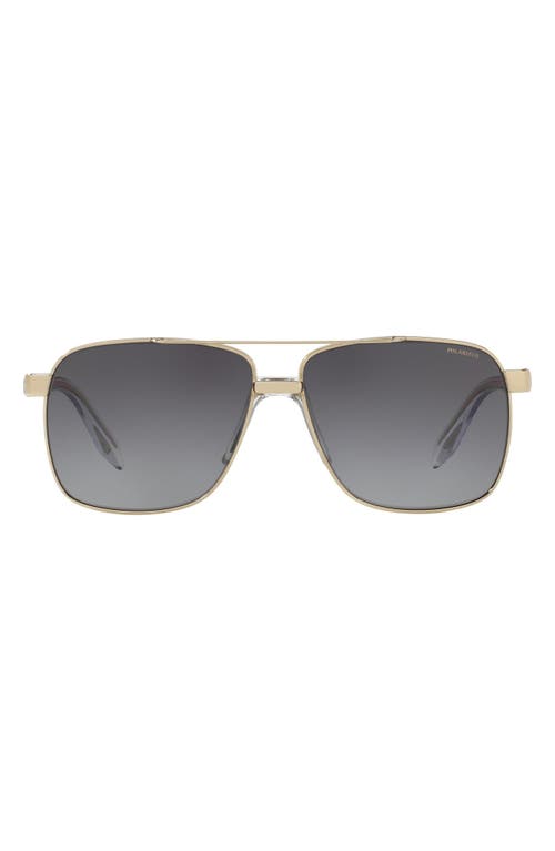 Versace 59mm Aviator Sunglasses In Pale Gold/grey Gradient