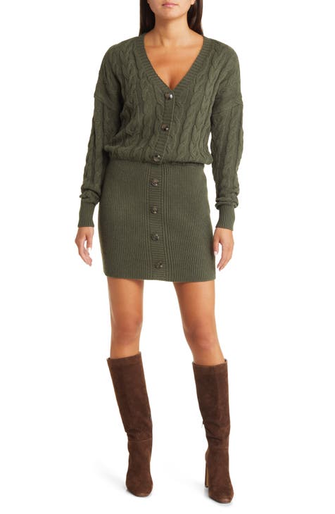 Young Adult Women's Knee-Length Sweater Dresses