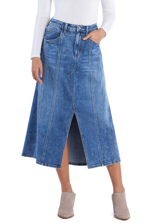 Shop Wash Lab Denim Justine Denim Midi Skirt In Blue Lake