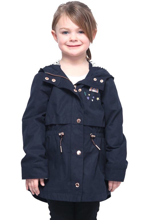 Shop Rokka&rolla Kids' Lightweight Rain Jacket Trench Coat In Night Sky