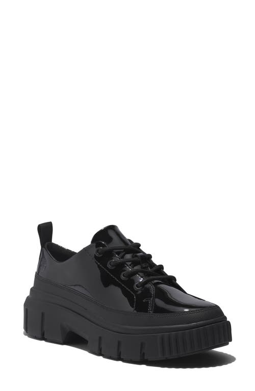 Timberland Greyfield Patent Platform Sneaker in Black Full Grain Patent at Nordstrom, Size 8