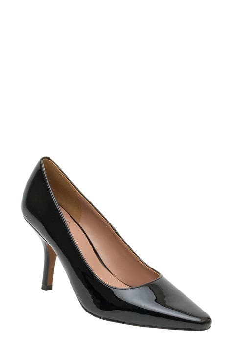 Open Toe Patent Leather Pumps, Leather High Heels Women