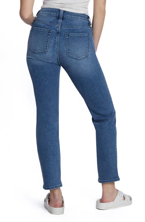 Hint Of Blu Serene Mid Rise Crop Straight Leg Jeans In Crop Blue