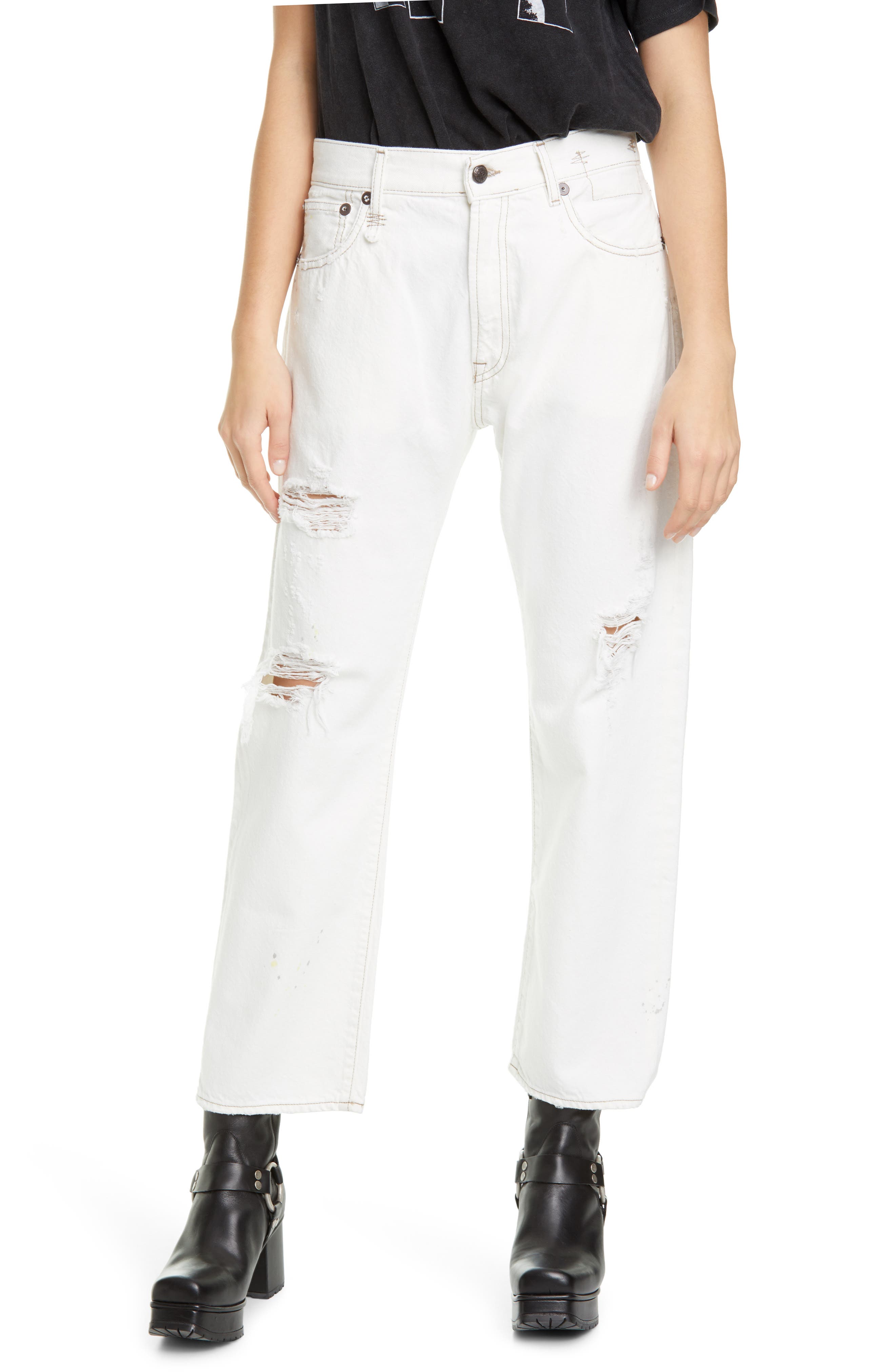 white boyfriend jeans ripped