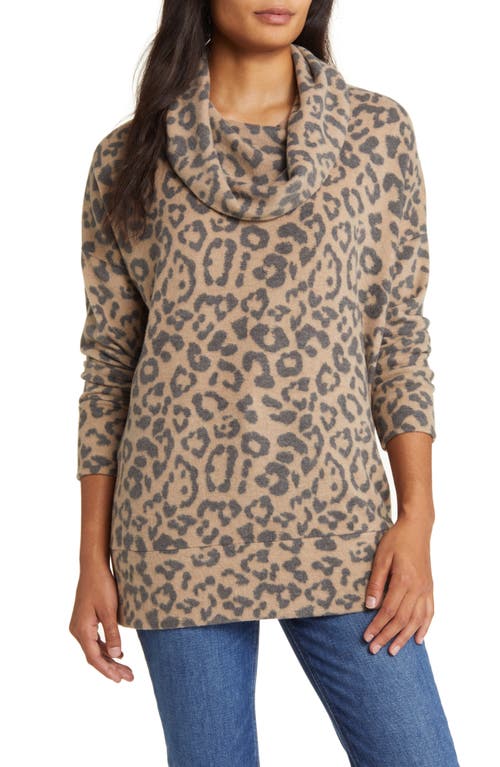 Loveappella Cowl Neck Tunic /Charcoal at Nordstrom