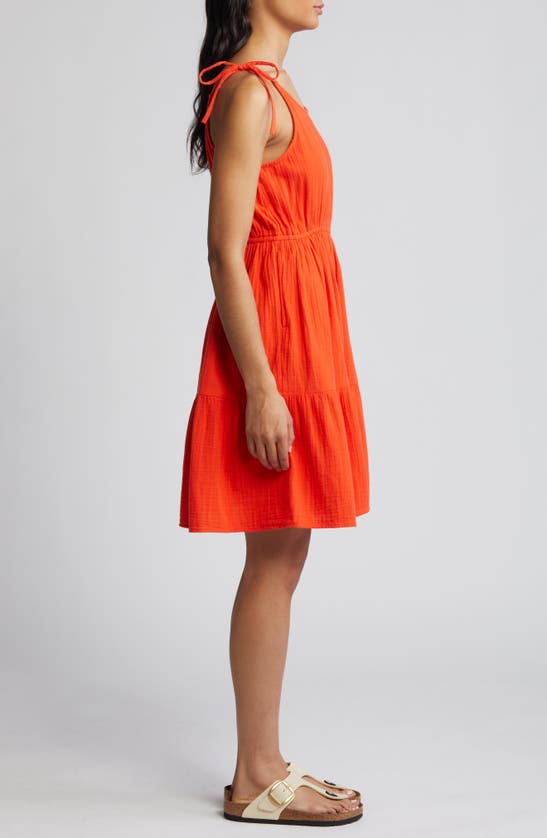Caslon Tiered Cotton Gauze Sundress In Grenadine