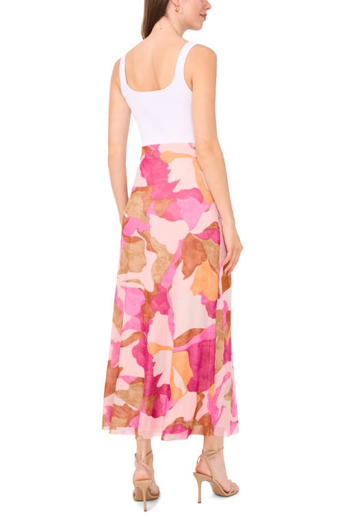 Shop Halogenr Halogen(r) Printed Mesh Maxi Skirt In Vivid Plum