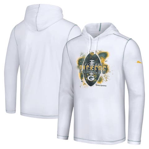 Men's Tommy Bahama White Green Bay Packers Graffiti Touchdown Pullover Hoodie