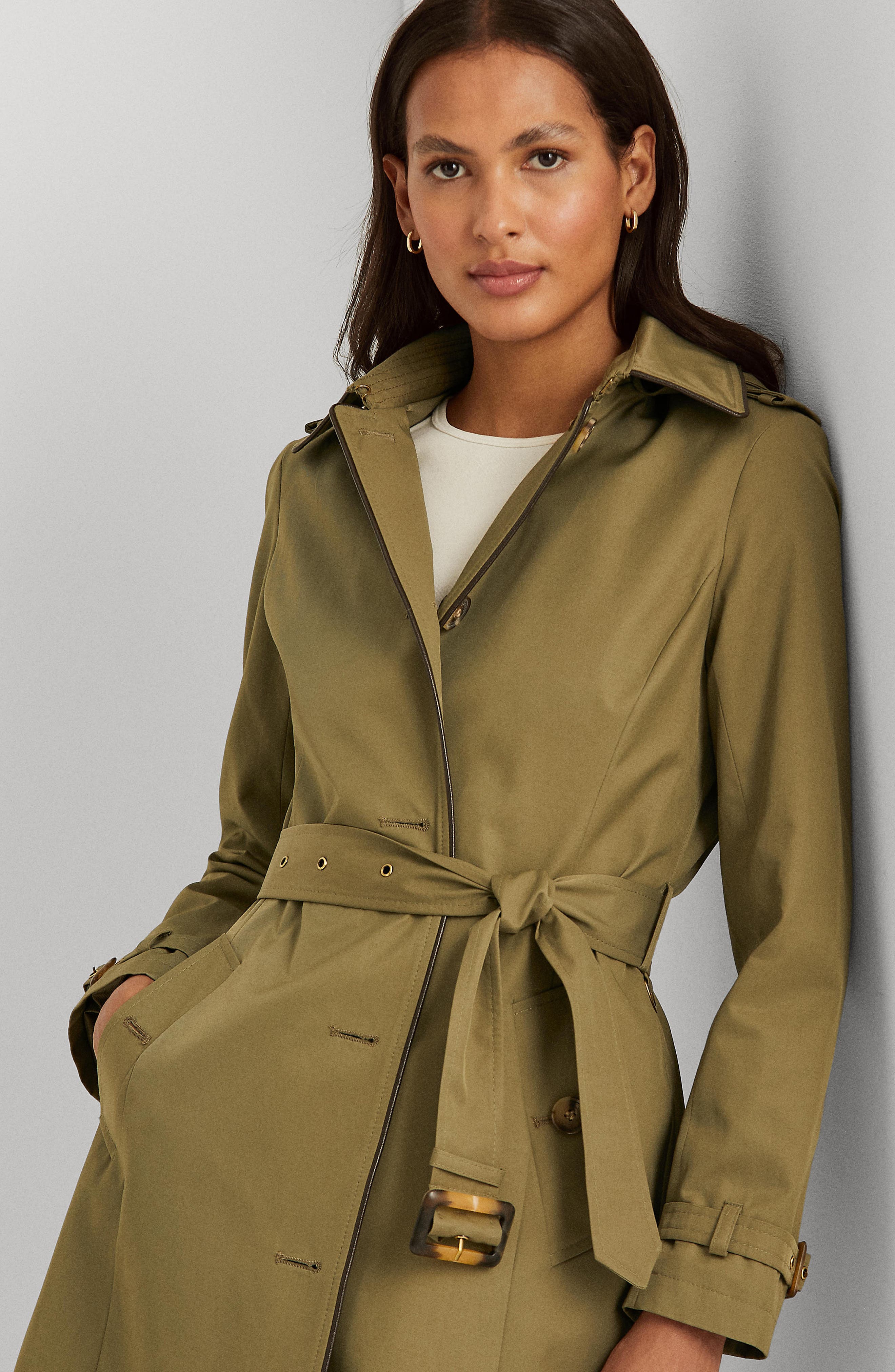 trench coat with removable hood