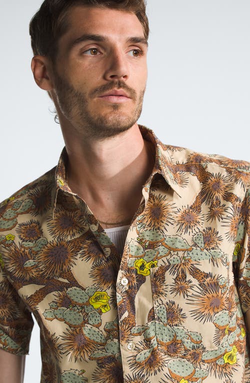 Shop The North Face Baytrail Pattern Short Sleeve Button-up Shirt In Gravel Tnf Cactus Camo Print