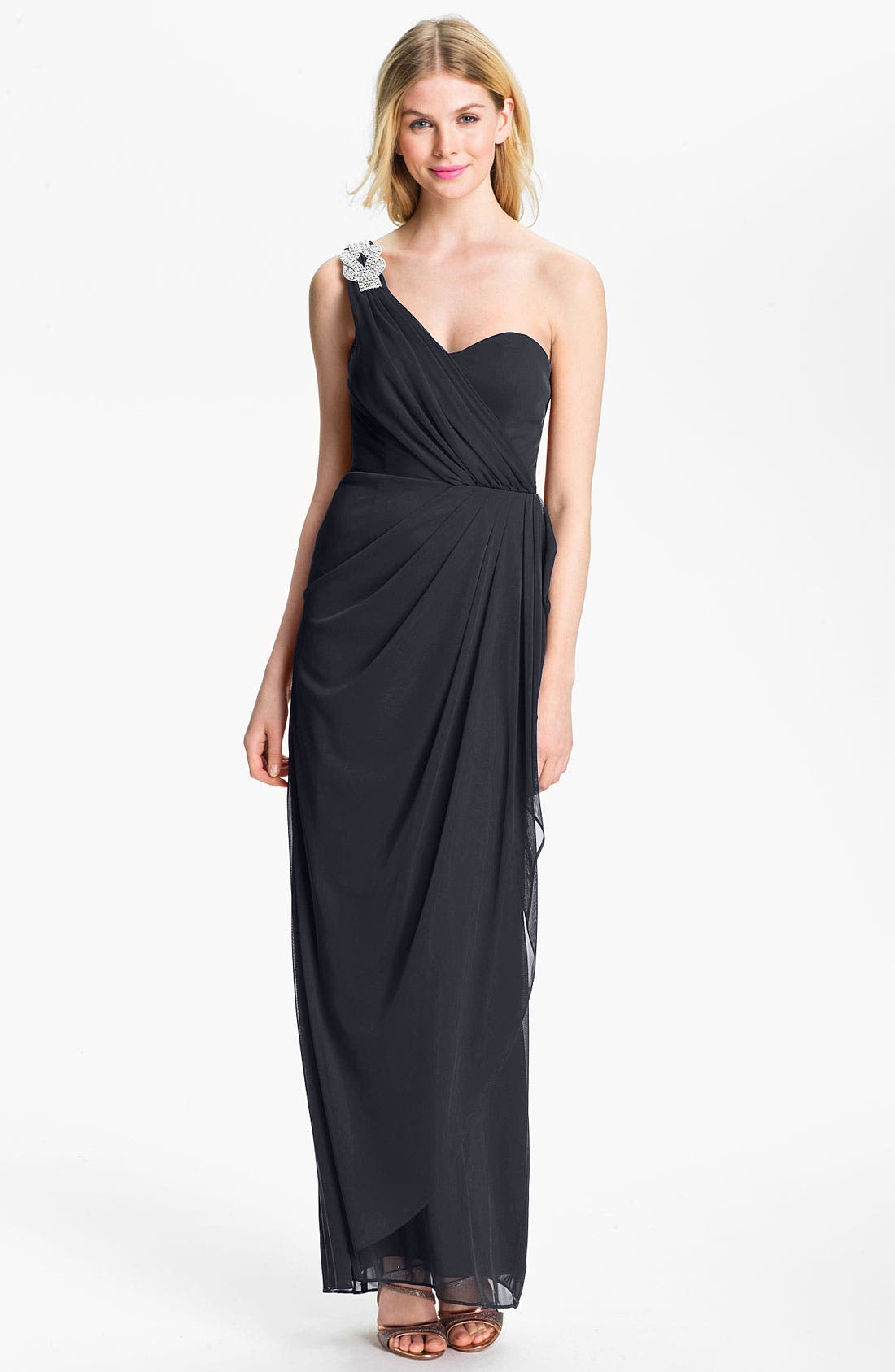 beaded one shoulder top