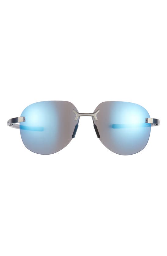 Shop Tag Heuer Flex 59mm Pilot Sport Sunglasses In Matte Blue / Blue