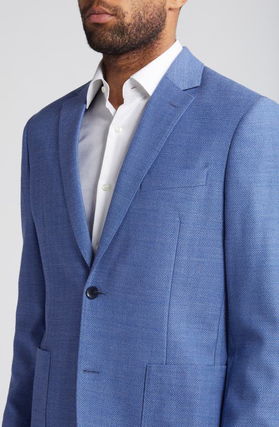 Shop Nordstrom Herringbone Stretch Wool Sport Coat In Blue Herringbone