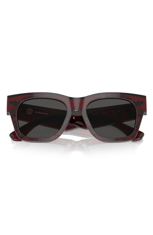 Burberry Elevated Check 52mm Square Sunglasses In Red