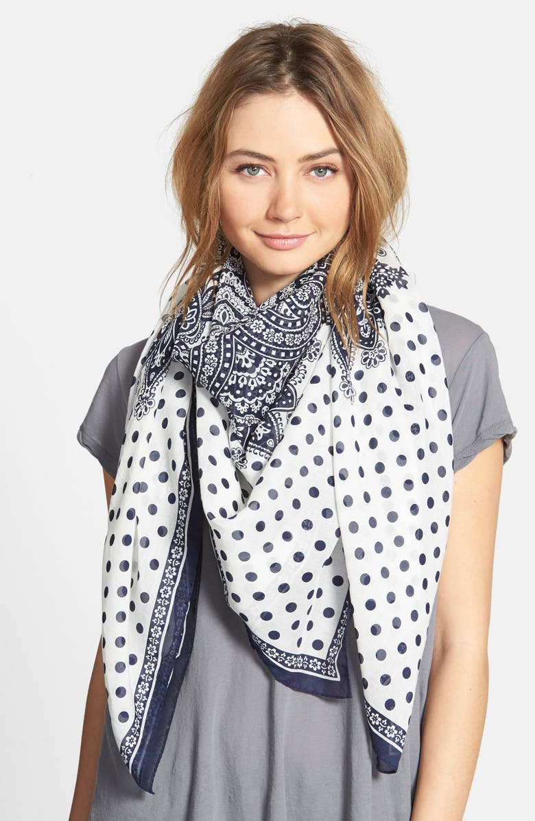 Accessories 212 Polka Dot & Paisley Print Scarf | Nordstrom