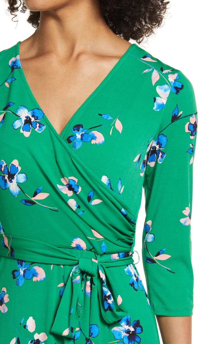 Eliza J Floral Long Sleeve Faux Wrap Dress Nordstromrack