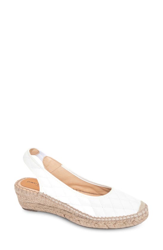 Shop Patricia Green Valencia Slingback Wedge Espadrille In Quilted White