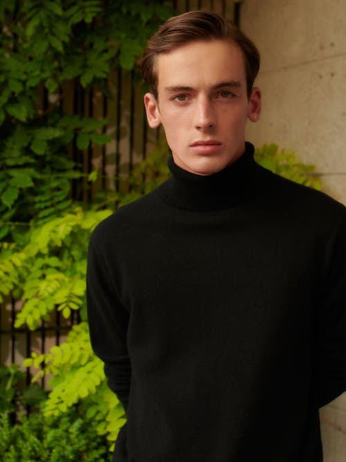 Shop Gobi Cashmere Turtle Neck In Black