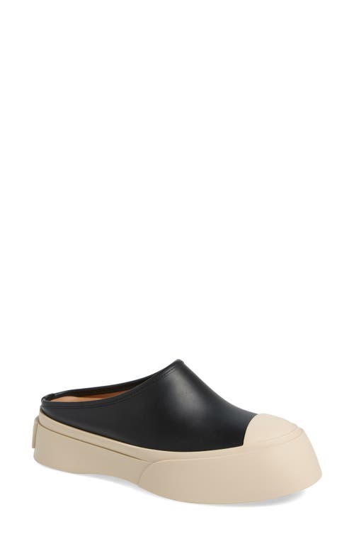 Shop Marni Pablo Leather Mule Sneaker In Black