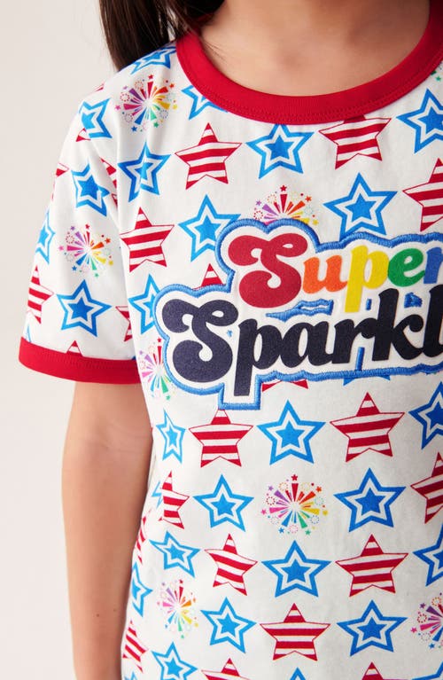 Little Bird Kids' Super Sparkler Appliqué Cotton Graphic T-shirt In White
