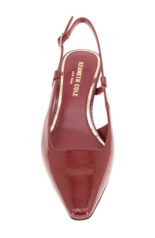 Kenneth Cole Martha Slingback Kitten Heel Pump In Rio Red Patent