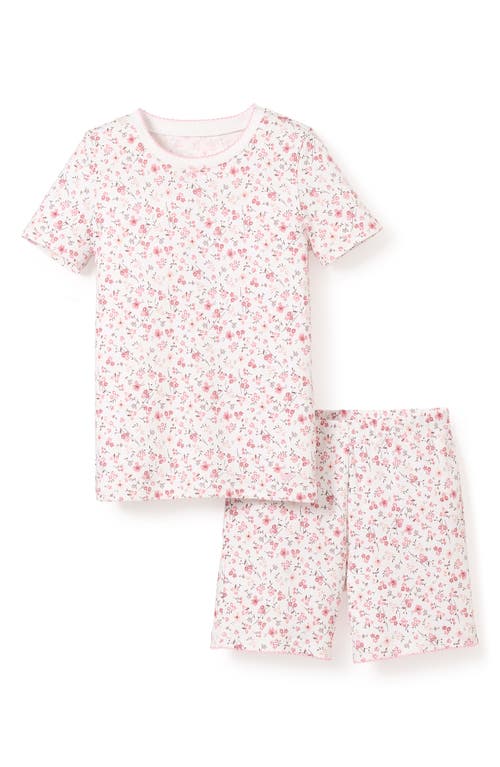 Petite Plume Kids' Dorset Floral Fitted Two-Piece Pajamas Pink at Nordstrom
